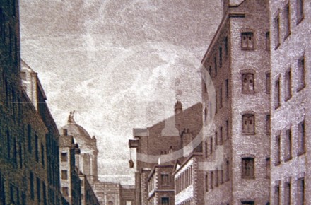 Water Street in the 1830s, looking towards the ...